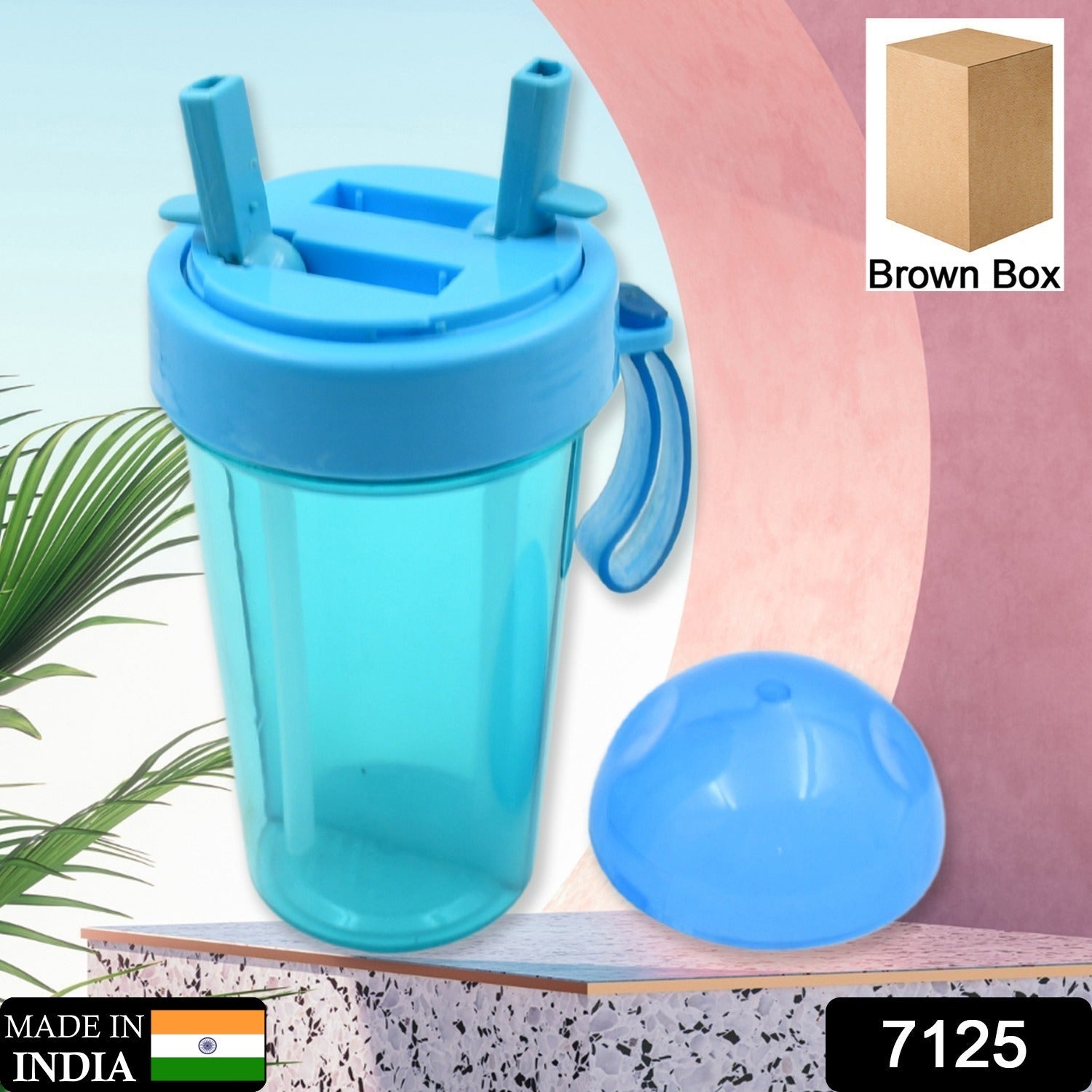 2 Drinks in 1 Cup Water Bottle, Stable Sturdy Dual Use Bottle 2 Straws for Shopping Travel for Outdoor Activities (1 Pc) 2 Drinks in 1 Cup Water Bottle, Stable Sturdy Dual Use Bottle 2 Straws for Shopping Travel for Outdoor Activities (1 Pc)